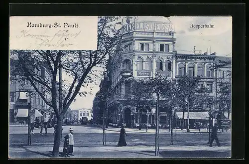 AK Hamburg-St. Pauli, Partie an der Reeperbahn