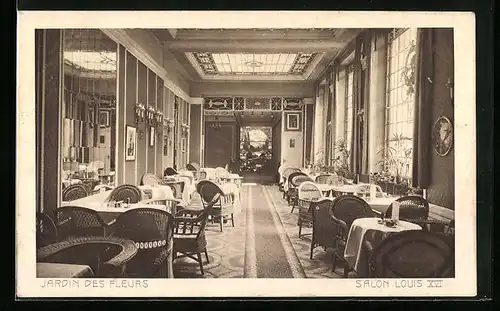 AK Hamburg-Neustadt, Teehaus Jardin des fleurs, Neuerwall 64-68, Salon Louis XVI, Innenansicht