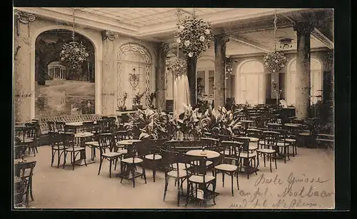 AK Hamburg, Cafe Wallhof, Glockengiesserwall, Innenansicht