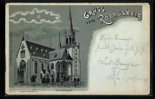 Mondschein-Lithographie Rochusberg, Rochuskapelle
