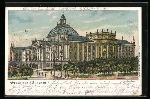 Lithographie München, Justizpalast
