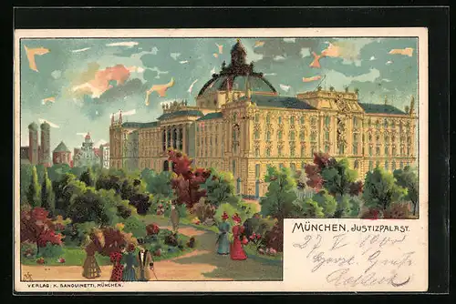 Lithographie München, Justizpalast