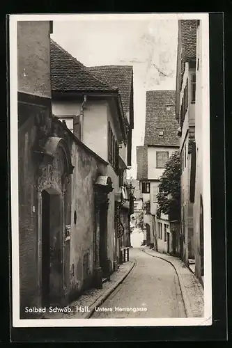 AK Schwäb. Hall, Strasse Untere Herrengasse mit alten Häusern