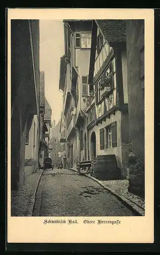AK Schwäbisch Hall, Strasse Obere Herrengasse mit Geschäft