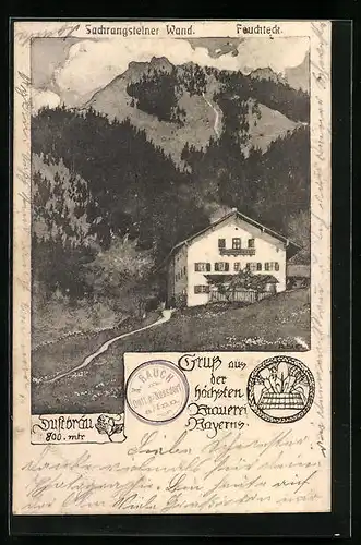 AK Samerberg, Gasthaus & Brauerei Duftbräu mit Sachrangsteiner Wand und Feuchteck