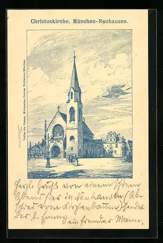 Künstler-AK München-Neuhausen, Christuskirche