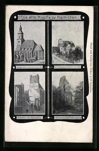 AK Hainichen, Alte und neue Kirche, Abtragung der alten Kirche