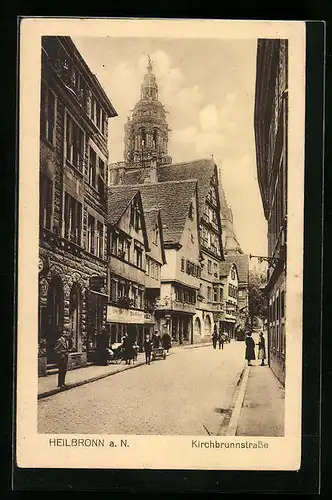AK Heilbronn a. N., Alte Häuser an der Kirchbrunnstrasse