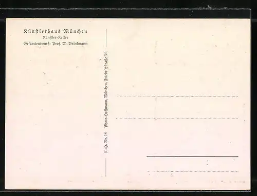 AK München, Künstlerhaus, Künstler-Keller, Innenansicht