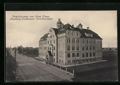 AK Augsburg-Lechhausen, Vereinslazarett vom Roten Kreuz, Schillerschule