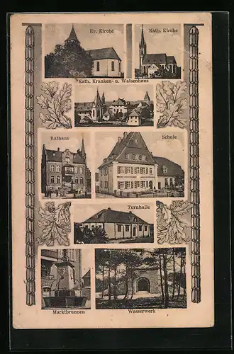 AK Rheinböllen, Wasserwerk, Turnhalle, Evangelische Kirche