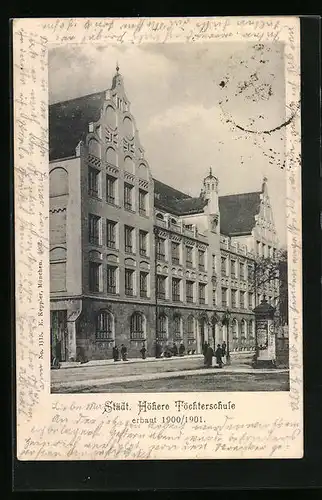 AK München, Städtische Höhere Töchterschule erbaut 1900-01