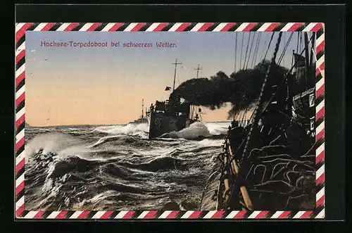 AK Hochsee-Torpedoboot bei schwerem Wetter