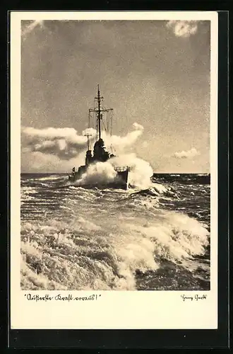 AK Torpedoboot der Kriegsmarine in voller Fahrt