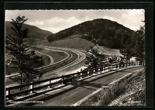 AK Rohrbrunn über Aschaffenburg, Autobahn-Rasthaus im Spessart zwischen Frankfurt-Nürnberg