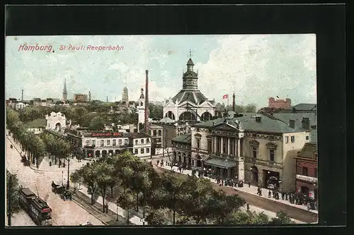 AK Hamburg-St. Pauli, Reeperbahn mit Elbschloss-Bräu