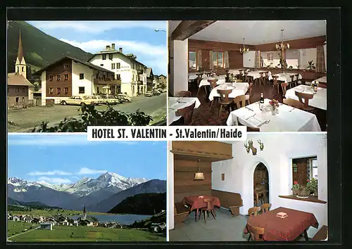 AK St. Valentin /Haide, Hotel St. Valentin, Innenschau, Ort aus der Vogelschau