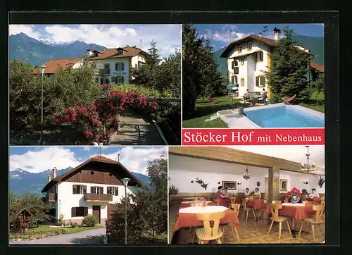 AK Meran /Untermais, Pension Garni Stöckerhof, mit Nebenhaus, Hagengasse 27, Speisesaal