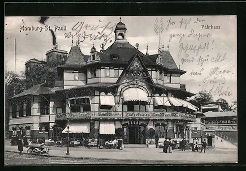 AK Hamburg-St. Pauli, Blick auf das Gasthaus Fährhaus