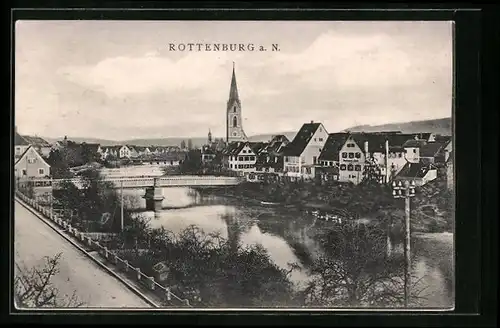 AK Rottenburg a. N., Flusspartie am Neckar
