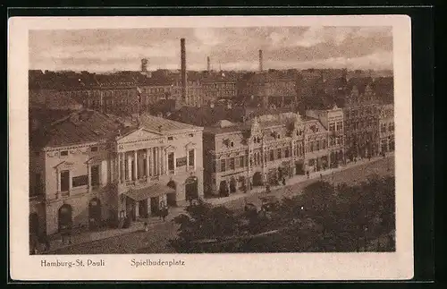 AK Hamburg-St. Pauli, Strassenpartie am Spielbudenplatz