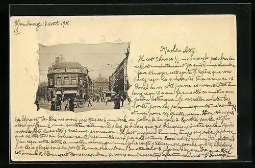 Präge-AK Hamburg, Strassenpartie, Gasthaus Bierquelle von Arnold & Wriedt, Graskeller