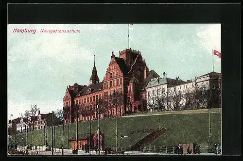 AK Hamburg-St.Pauli, Blick zru Navigationsschule