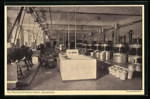 AK Hamburg-Wandsbek, Personalküche des 13. Reichardt-Kakao-Werkes
