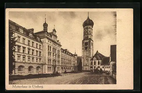 AK Ursberg, Mutterhaus von der Strasse gesehen