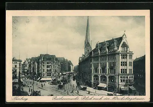 AK Hamburg, Rathausmarkt, Mönckelbergstrasse