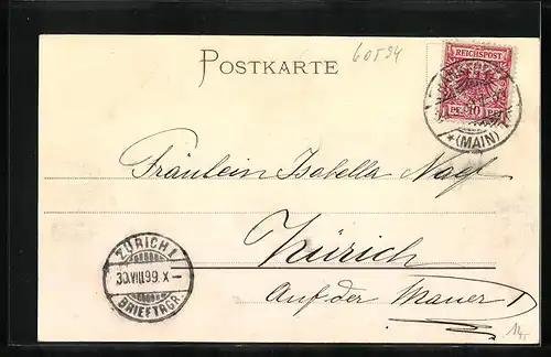 AK Frankfurt a. M., Huldigung am Goethe-Denkmal, 27. August 1899