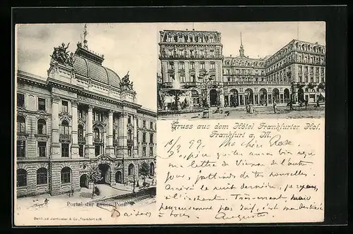 AK Frankfurt a. M., Hotel Frankfurter Hof, neue Post