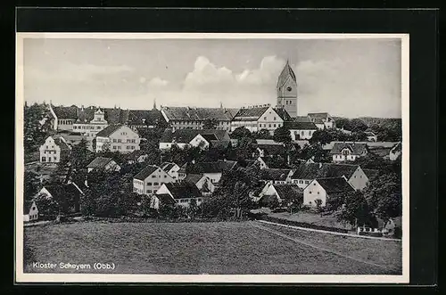 AK Kloster Scheyern /Obb., Ortsansicht mit Kirchturm