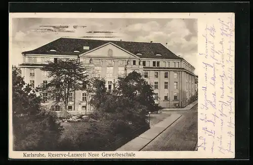 AK Karlsruhe, Reserve-Lazarett Neue Gewerbeschule