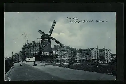 AK Hamburg-St.Pauli, Heiligengeistfeldmühle, Feldstrasse