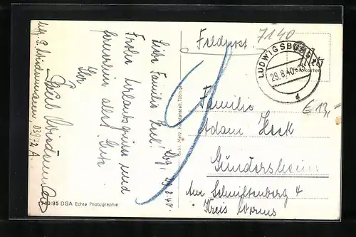 AK Ludwigsburg, Partie mit Doppelturmkirche