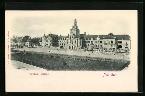 AK München, Partie vor dem Nationalmuseum