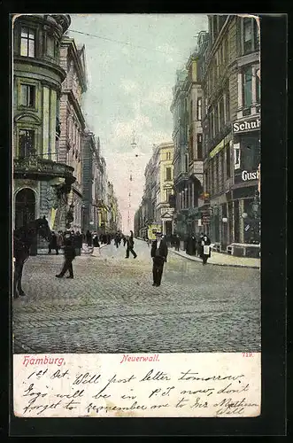 AK Hamburg-Neustadt, Neuerwall mit Passanten
