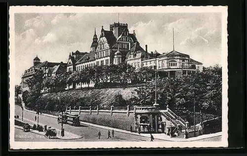 AK Hamburg, Reichsseefahrtschule mit Strassenpartie