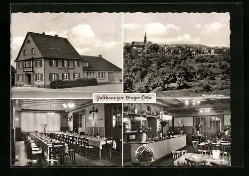 AK Bingen, Gasthaus z. Binger Höhe mit Speisesaal