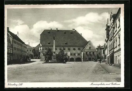 AK Ebersberg /Obb., Marienplatz mit Rathaus