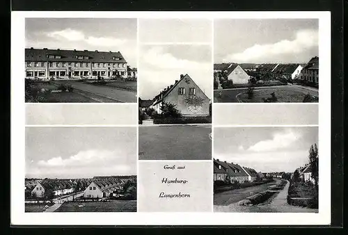 AK Hamburg-Langenhorn, Ortsansicht mit Strassenpartien