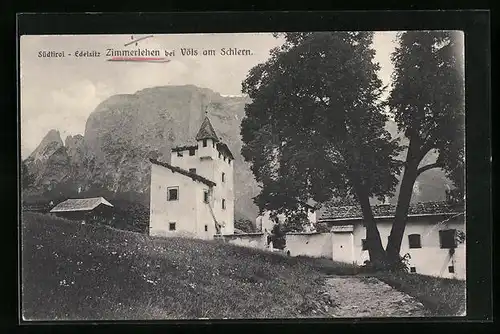AK Zimmerlehen b. Völs, Ansicht des Edelsitzes
