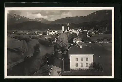 AK S. Lorenzi in Pusteria, Ortsansicht mit Kirche