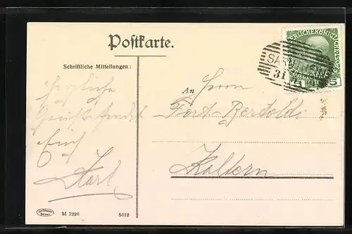 AK Sarntheim b. Bozen, Ortsansicht mit Kirche