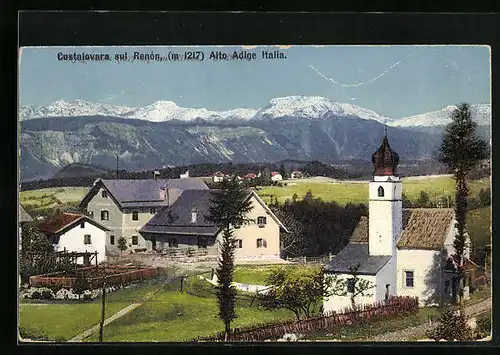 AK Costalovara sul Renón, Totalansicht mit Kirche