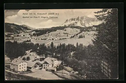 AK Pedraces, Gasthof zur Post und Abtei mit heiligem Kreuzkofl