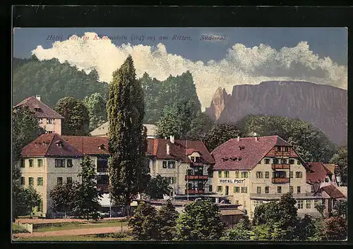AK Klobenstein /Ritten, Hotel Post aus der Vogelschau