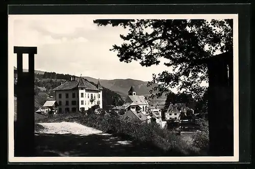 AK Lengmoss am Ritten, Ortspartie mit Hügellandschaft