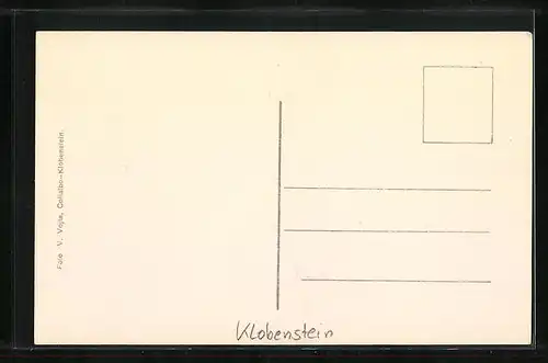 AK Klobenstein, Kirchlein Maria-Saal mit Gebirgsmassiv